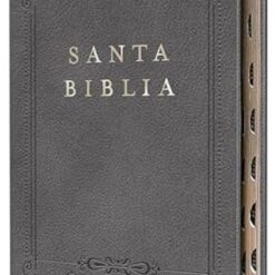Biblia RVR 1960 letra grande tamaño manual, Piel gris con índice