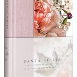 Biblia Reina Valera 1960 letra grande. Tapa Dura, Tela rosada con flores