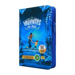 Biblia Valientes Con Jesús Vinil Azul QR