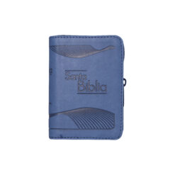 Biblia Reina Valera 1960 Mini-Bolsillo Letra Chica Imitación Piel Azul Cierre