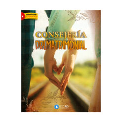 Portada de libro con el título "Consejería Prematrimonial", imagen de dos manos formando un corazón