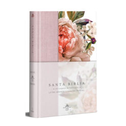 Biblia Rosada Flores Tapa Dura Tamaño Manual