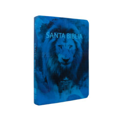 Biblia Reina Valera 1960 Mediana Letra Gigante Tapa Semiflexible León Azul