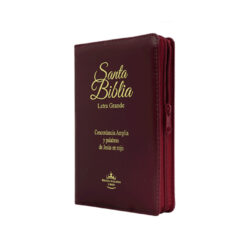 Biblia Reina Valera 1960 Mediana Letra Grande Imitación Piel Color Vino