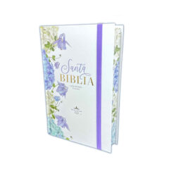 Biblia Para Mujer RV1960 Tapa Dura Violeta Floral Con Elástico