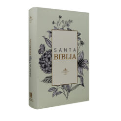 Biblia Reina Valera 1960 Mediana Letra Grande Tapa Dura Blanco Flores QR