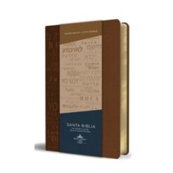 Biblia RVR 1960 Letra Grande Tamaño Manual, Simil Piel Canela Con Nombres De Dios