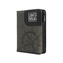 Biblia Reina Valera 1960 Bolsillo Letra Chica Imitación Piel Gris Brújula QR