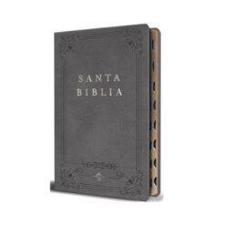 Biblia RVR 1960 Letra Grande Tamaño Manual, Piel Gris Con índice
