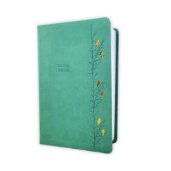 Biblia Con Letra Gigante RV1960, Imit Piel Verde Con Pájaros Y Canto Floral