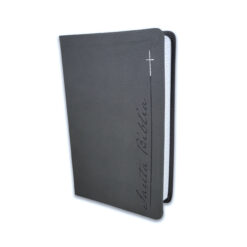 Biblia Con Letra Gigante RV1960, Imit Piel Gris Con Canto Pintado