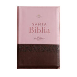 Biblia LSGi Café/Rosa Con Mariposas Tamaño Grande