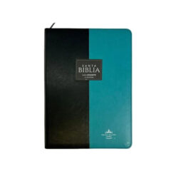 Biblia RVR60 Letra Gigante 15 Puntos Colección Contempo i/piel Negro/turquesa Con Cierre e índice