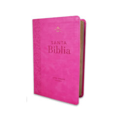 Biblia Letra Gigante Manual 14 Puntos RV1960 Imit Piel Rosa Geométrico