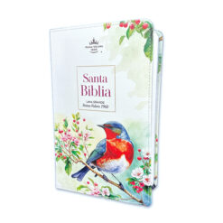 Biblia Letra Grande 12 Puntos Para Mujer RV1960 Imit. Piel Floral Y Pájaro
