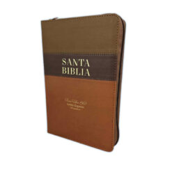 Biblia Con Cierre Letra Gigante Manual 14 Puntos RV1960 Imit Piel Tricolor Café