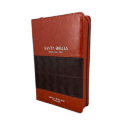 Biblia Con Cierre Letra Gigante Manual 14 Puntos RV1960 Imit Piel Café Con índice