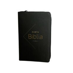 Biblia Reina Valera 1960 Tamaño Manual Letra Grande 12 puntos. Versículos Seguidos. Tapa Tela Con Cierre Diseño Negro Elegante.