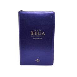 Biblia RVR1960 Tamaño Manual Letra Grande Con Cierre Tapa Imitación Piel