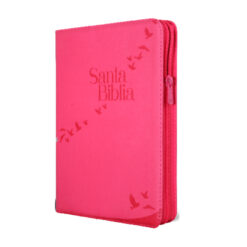 Biblia Reina Valera 1960 Grande Letra Gigante Imitación Piel Rosa Código QR