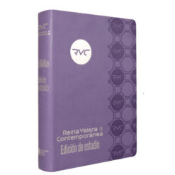 Biblia de Estudio Reina Valera Contemporánea Grande Letra Mediana Imitación Piel Lila