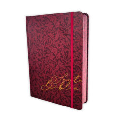 Biblia De Apuntes Con Margen Amplio RV1960, Tapa Dura Vino Tinto Con Canto Rojo Floral