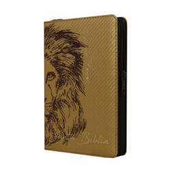 Biblia Reina Valera 1960 Mediana Letra Grande Piel Fabricada León Dorado