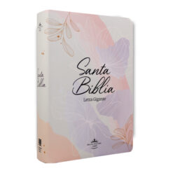 Biblia Reina Valera 1960 Mediana Letra Gigante Tapa Semiflexible Flores Pastel
