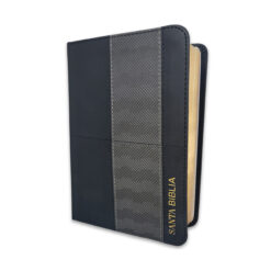 Biblia Compacta 10 Puntos RV1960 Imit Piel Negro Y Gris Geométrico