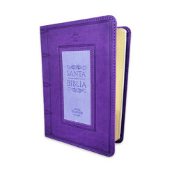 Biblia Portátil Letra Grande 12 Puntos RV1960, Imit Piel Lila Cuadrado