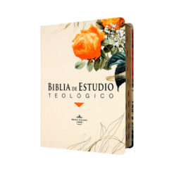 Biblia de Estudio Teológico Reina Valera 1960 Mediana Letra Mediana Tela Flor naranja