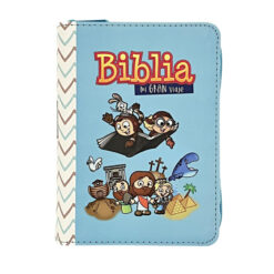 Biblia Mi Gran Viaje RVR60 Azul Cierre [Biblia para Niños] Imitación Piel – Azul