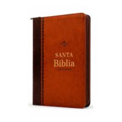 Biblia RVR1960 Obsequios y Premios Imitacion Piel Cafe Refinado Con Cierre