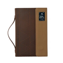 Biblia RVR60 Tamaño manual con broche y asa. Café/café