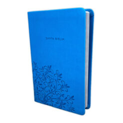 Biblia con Imágenes de la Tierra Santa RV1960, imit. piel, azul