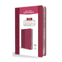 Biblia Reina Valera letra súper gigante, símil piel fucsia