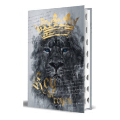 Biblia RVR 1960 letra grande tamaño manual, tapa dura León Rey de Reyes con índice