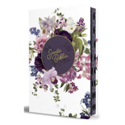 Biblia RVR 1960 letra gigante, tamaño manual, tapa dura, corona de flores con índice